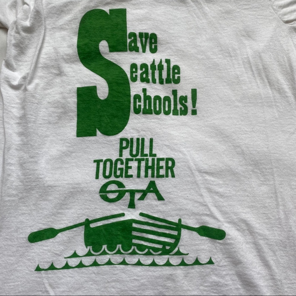 Vintage Save Seattle Schools Mac Dee Graphic Tee - Picture 2 of 5